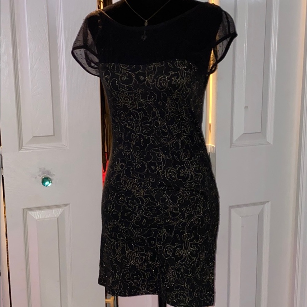 Vintage Black and gold free people dress